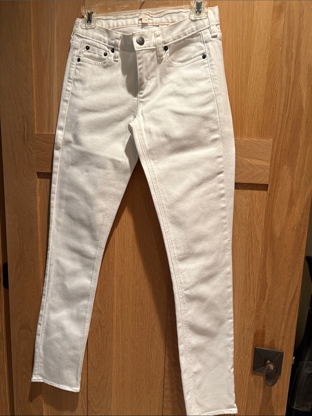 J Crew Women's White High-Rise Skinny Jeans